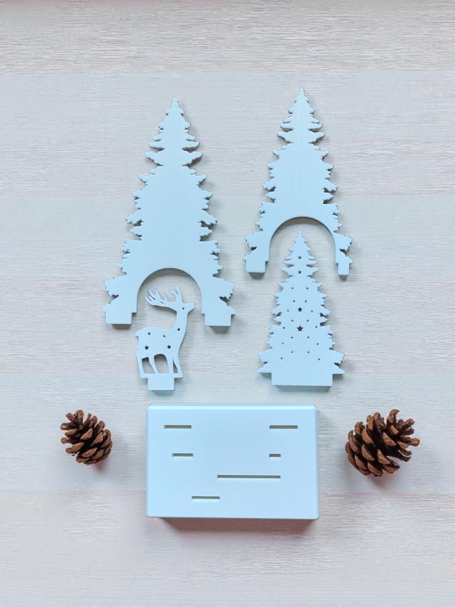 Christmas Reindeer Decor Scene with LED Tea Light