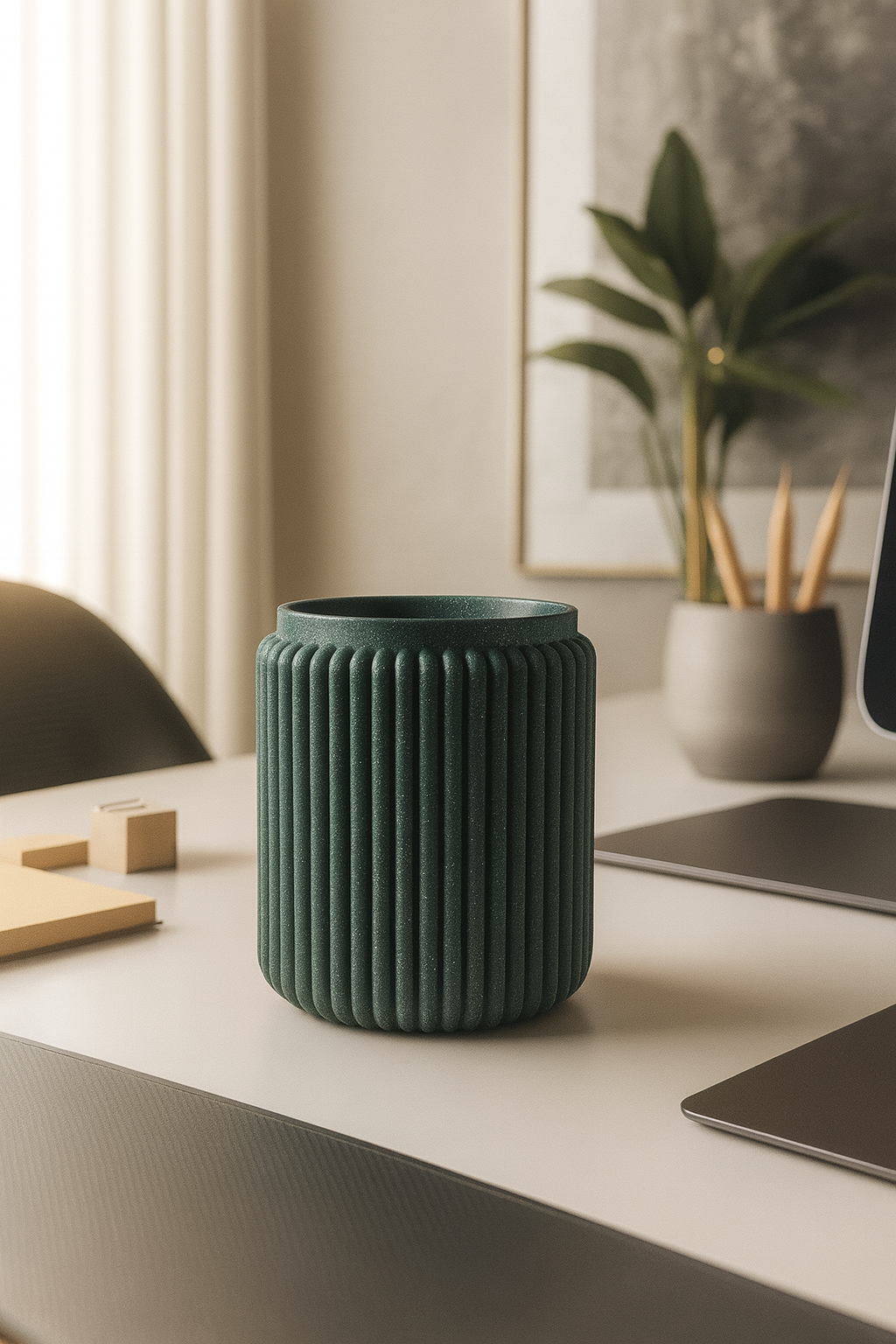 Modern Ribbed Pencil Holder