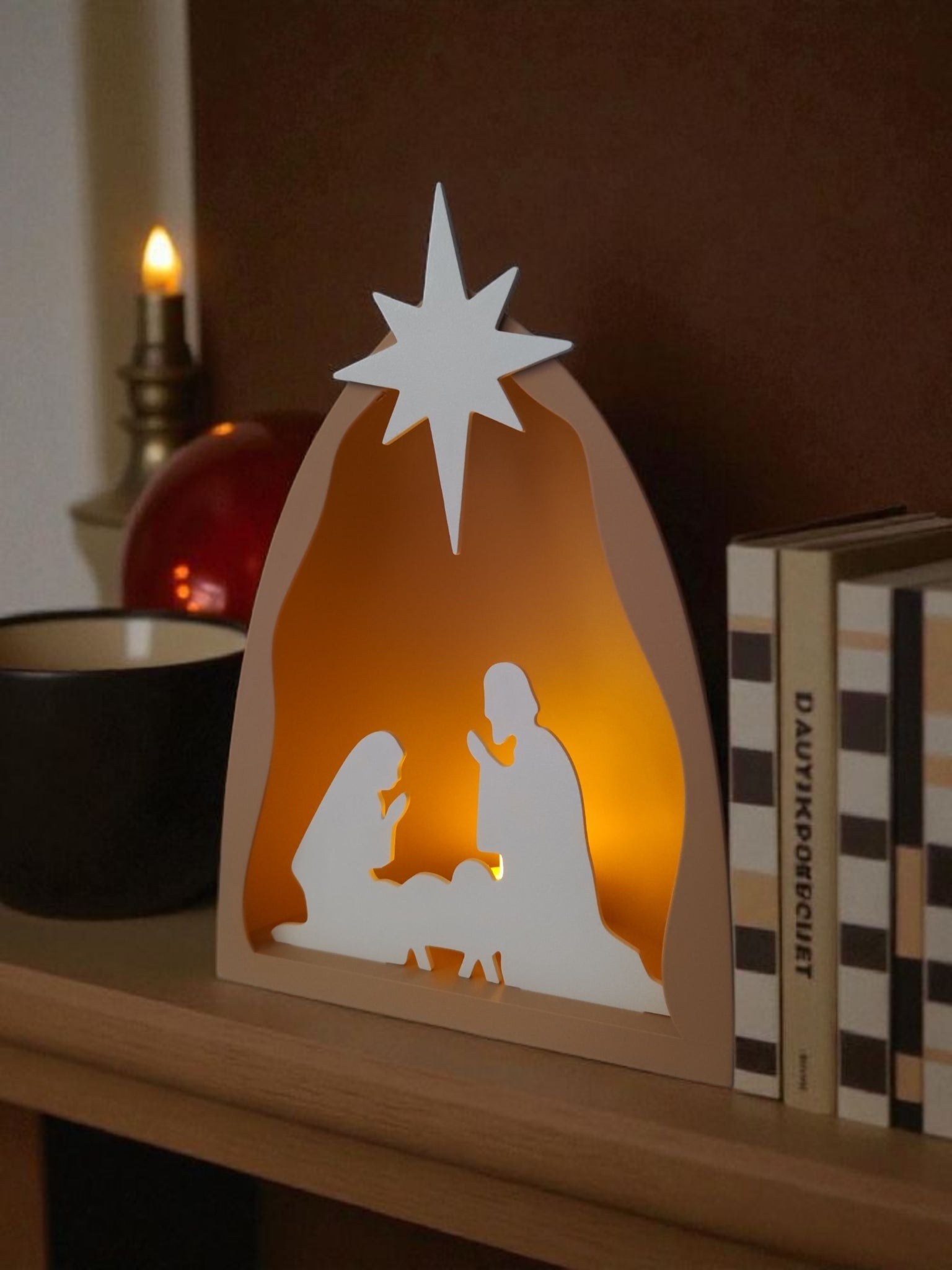 Glowing Minimalist Nativity Scene