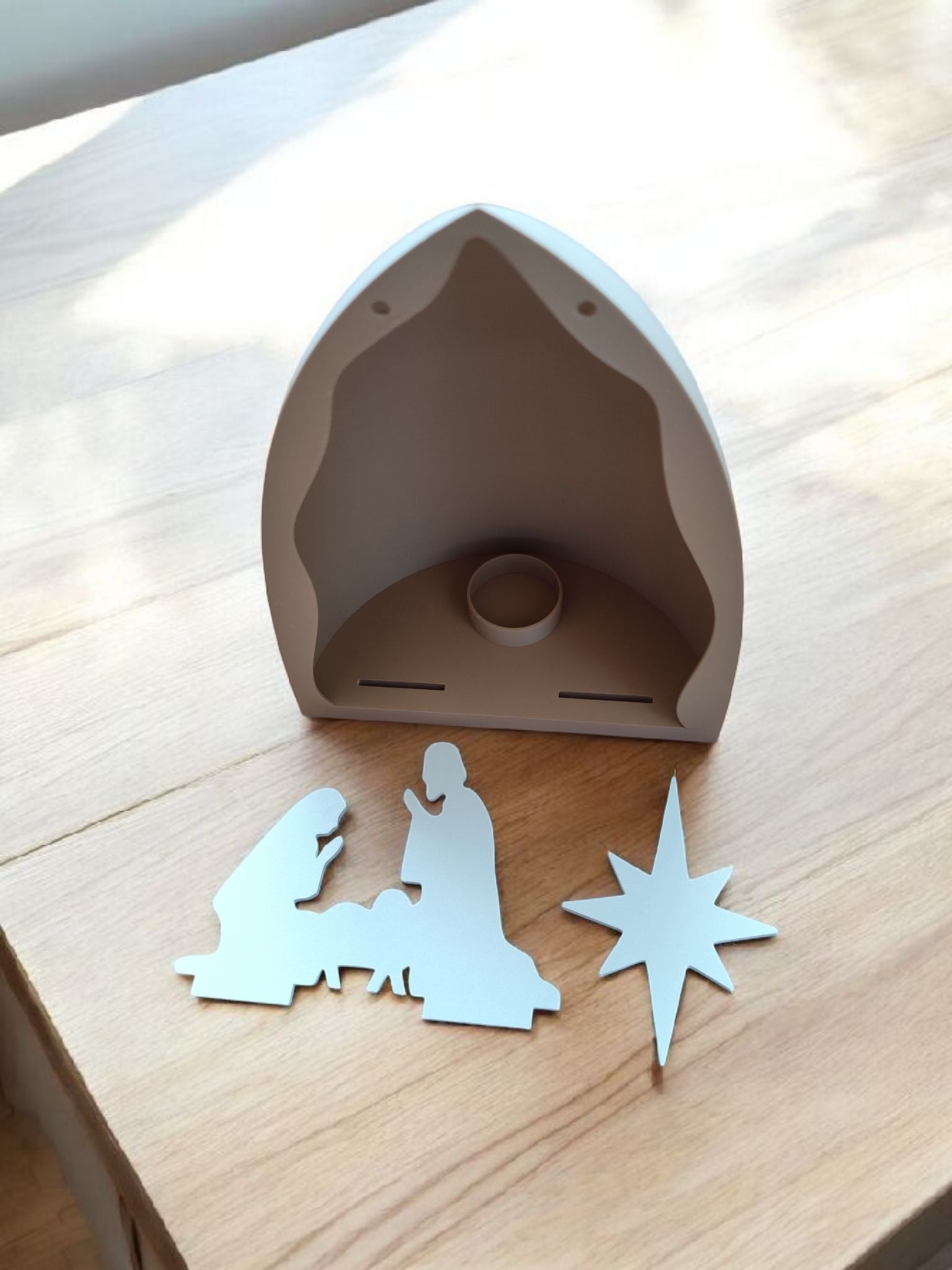 Glowing Minimalist Nativity Scene
