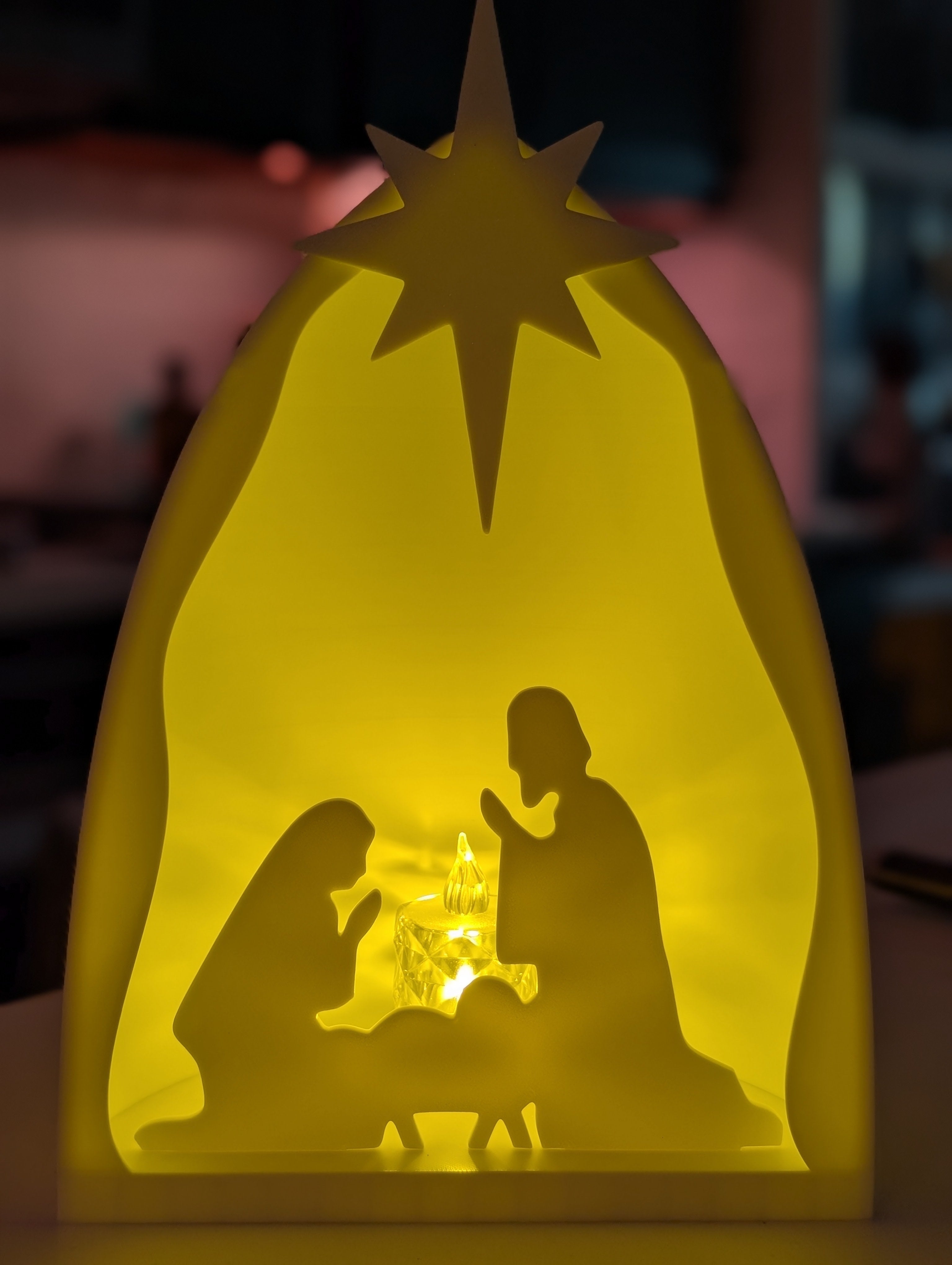 Glowing Minimalist Nativity Scene